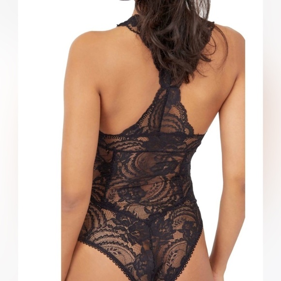 Free People Intimately Midnight Hour Black Lace Bodysuit - Picture 2 of 8